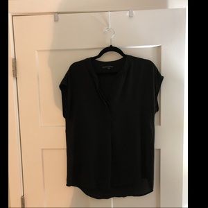 Black short sleeved chiffon blouse - medium